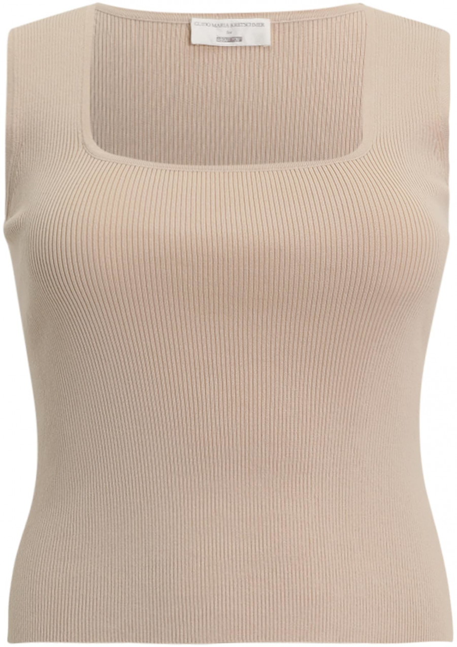 Guido Maria Kretschmer Curvy Top 'FRAY'  béžová