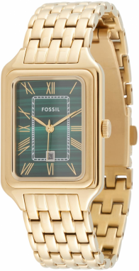 FOSSIL Analógové hodinky 'Raquel'  zlatá / sivá / tmavozelená