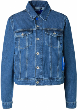 KARL LAGERFELD JEANS Prechodná bunda  modrá denim / biela