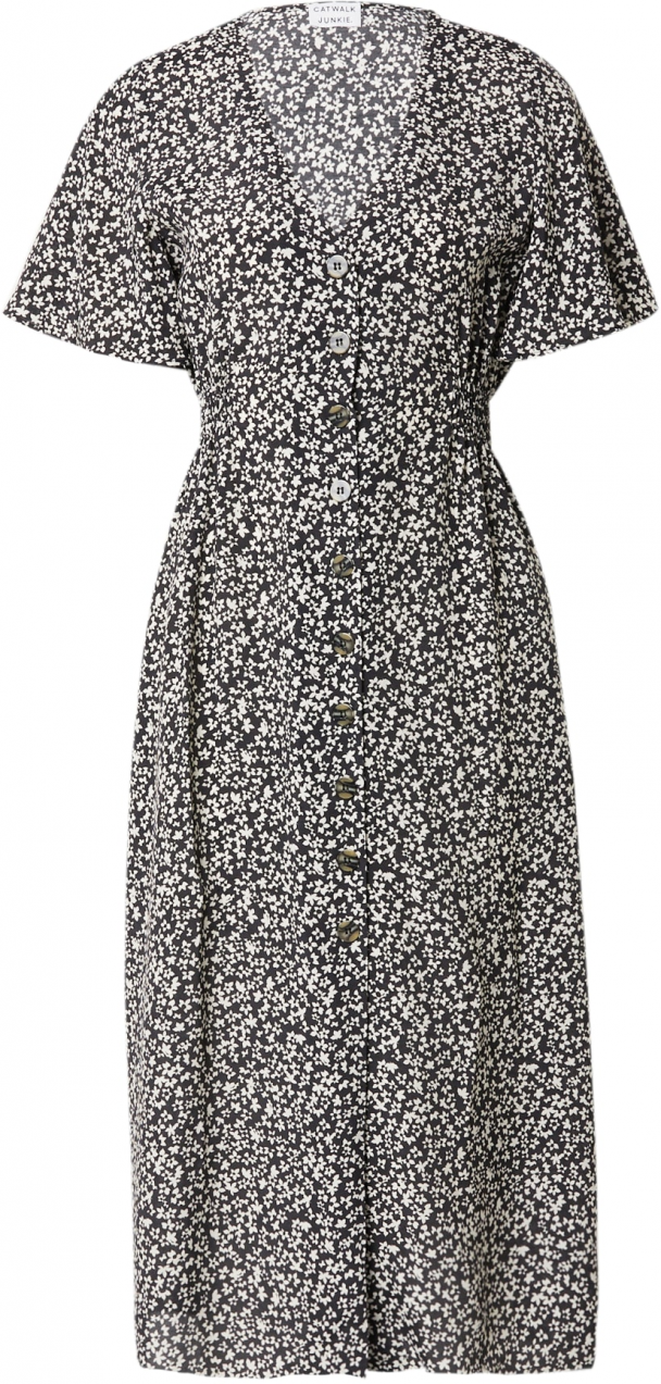 CATWALK JUNKIE Košeľové šaty  čierna / biela