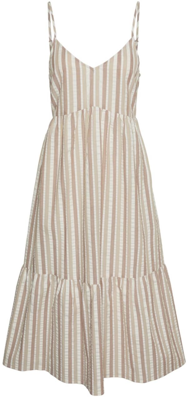 PIECES Letné šaty 'Aitlyn'  béžová / svetlohnedá / biela