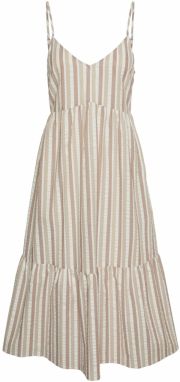 PIECES Letné šaty 'Aitlyn'  béžová / svetlohnedá / biela