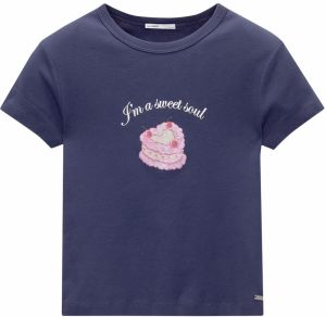 Pull&Bear Tričko  krémová / námornícka modrá / ružová / ružová