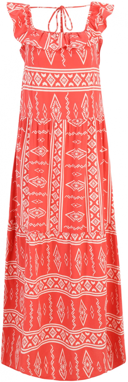 Vero Moda Tall Letné šaty 'VMDICTHE'  ohnivo červená / biela