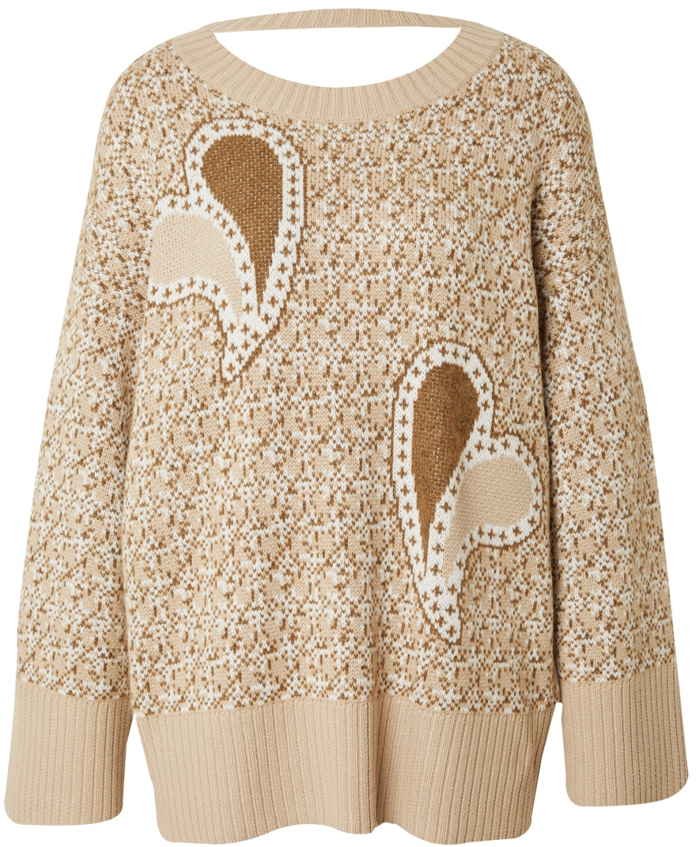 BOSS Sveter 'FALONE'  béžová / farba ťavej srsti