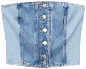 Pull&Bear Top  modrá denim / svetlomodrá