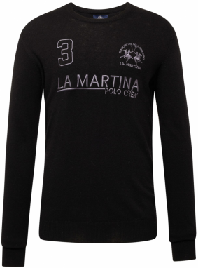 La Martina Sveter  sivá / čierna