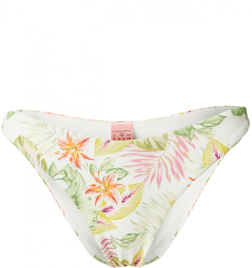 Hunkemöller Bikinové nohavičky 'Tropics'  svetlozelená / oranžová / biela