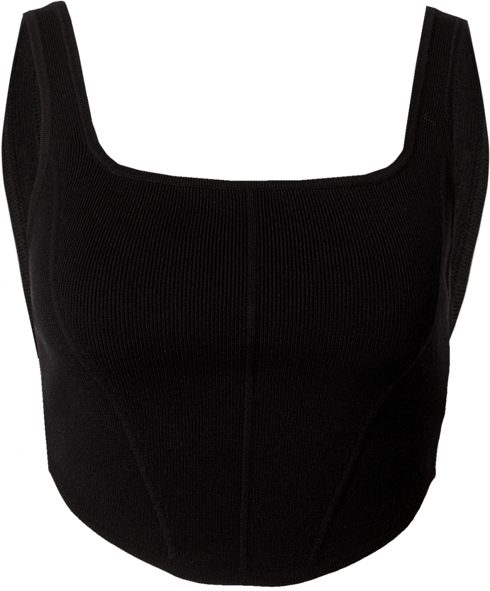Cotton On Vyšívaný top  čierna