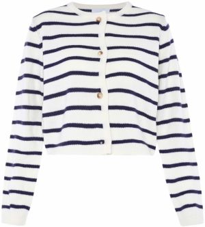 usha BLUE LABEL Kardigán  modrá / biela ako vlna