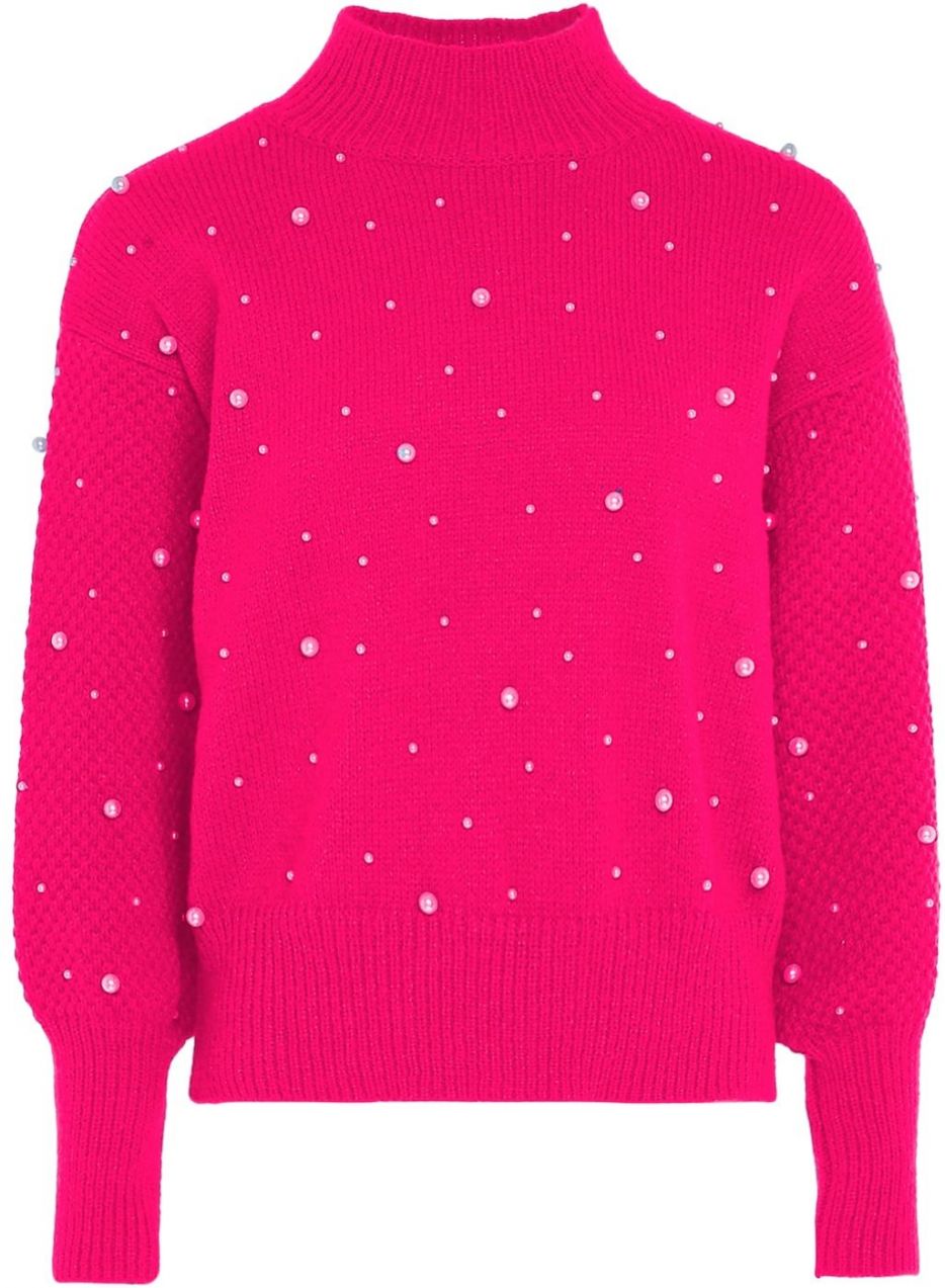 faina Sveter  fuksia / perlovo biela