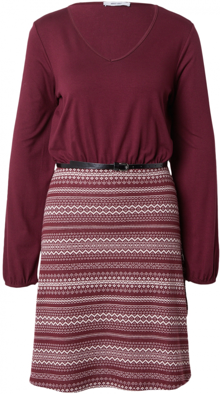ABOUT YOU Šaty 'Elfi Dress'  bordová / biela