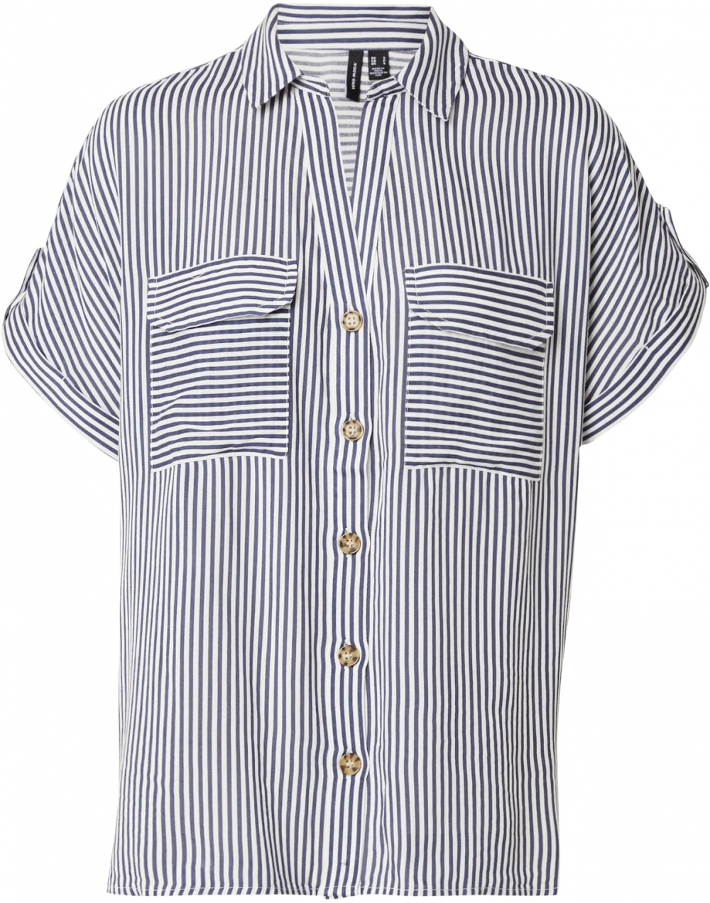 VERO MODA Blúzka 'BUMPY'  tmavomodrá / biela
