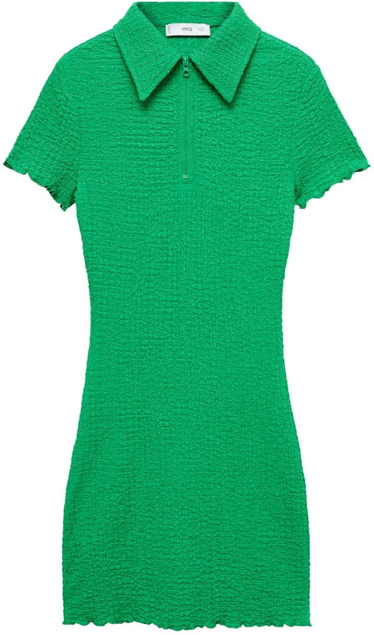 MANGO Košeľové šaty 'Trama'  zelená