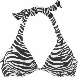 VENICE BEACH Bikinový top 'Fjella'  čierna / biela
