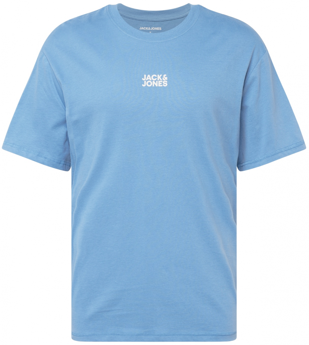 JACK & JONES Tričko 'CLASSIC'  nebesky modrá / šedobiela
