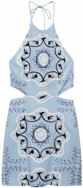 MANGO Šaty 'Frame'  zafírová / svetlomodrá / čierna / biela