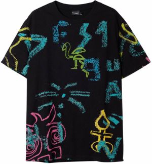 Desigual Tričko  zmiešané farby / čierna