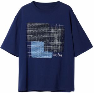 Desigual Tričko  modrá / tmavomodrá / čierna / biela