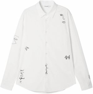 Desigual Košeľa  čierna / biela