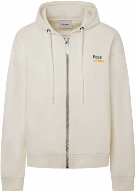 Pepe Jeans Tepláková bunda 'Edna'  antracitová / oranžová / červená melírovaná / prírodná biela