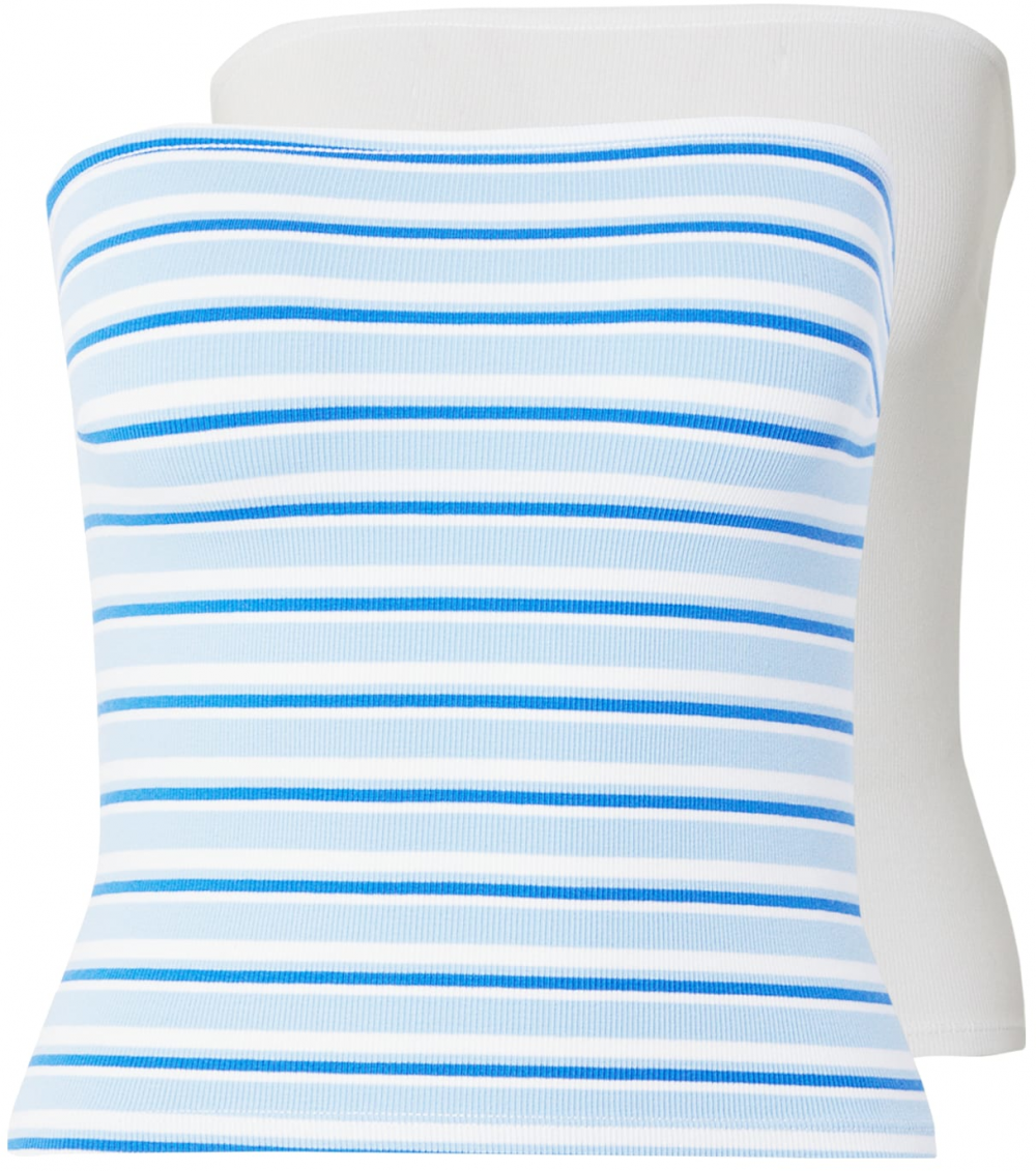 Gina Tricot Top  modrá / svetlomodrá / biela