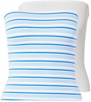 Gina Tricot Top  modrá / svetlomodrá / biela