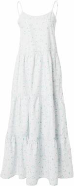 Monki Šaty  azúrová / zelená / biela