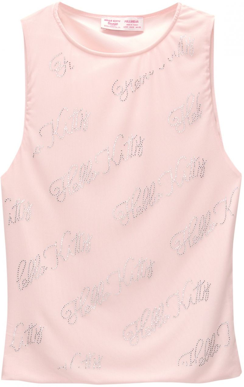 Pull&Bear Top  ružová / priehľadná