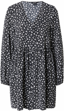 Monki Košeľové šaty  čierna / biela