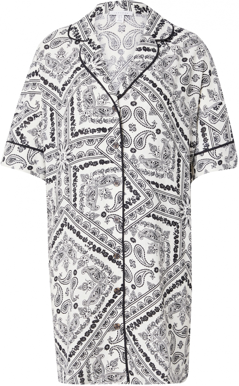 TOPSHOP Košeľové šaty  čierna / biela