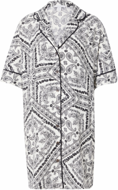 TOPSHOP Košeľové šaty  čierna / biela