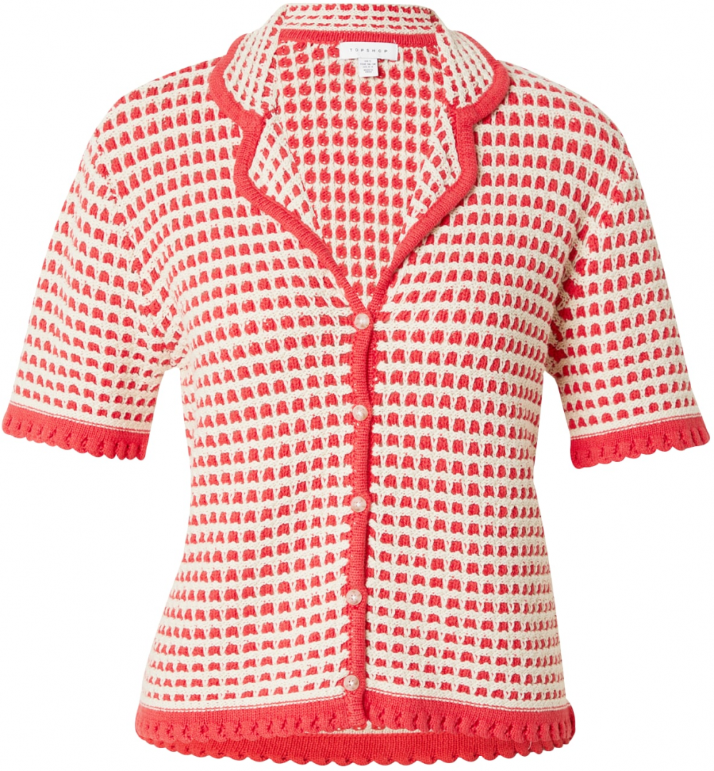 TOPSHOP Kardigán  červená / biela
