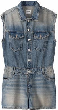 Bershka Overal  modrá denim