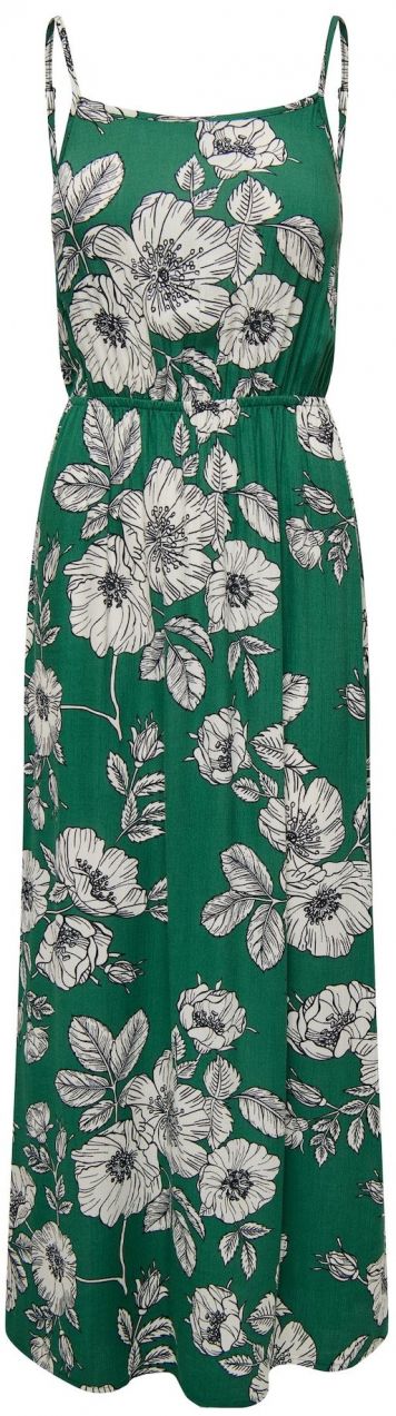 ONLY Letné šaty 'ONLFRIDAY'  tmavozelená / čierna / biela