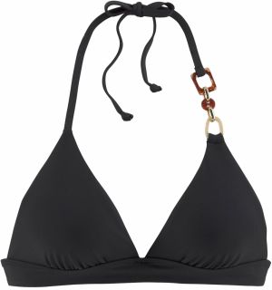 LASCANA Bikinový top 'Yves'  krémová / hnedá / čierna