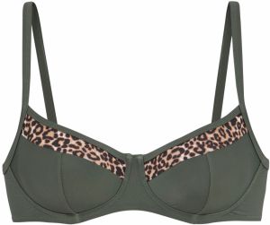 LASCANA Bikinový top  béžová / hnedá / olivová