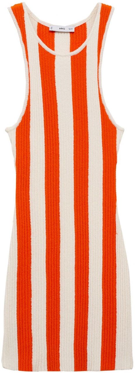 MANGO Pletené šaty 'Gabriela'  neónovo oranžová / biela
