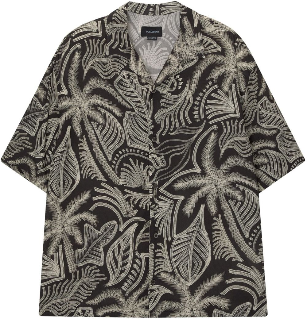 Pull&Bear Košeľa  krémová / čierna