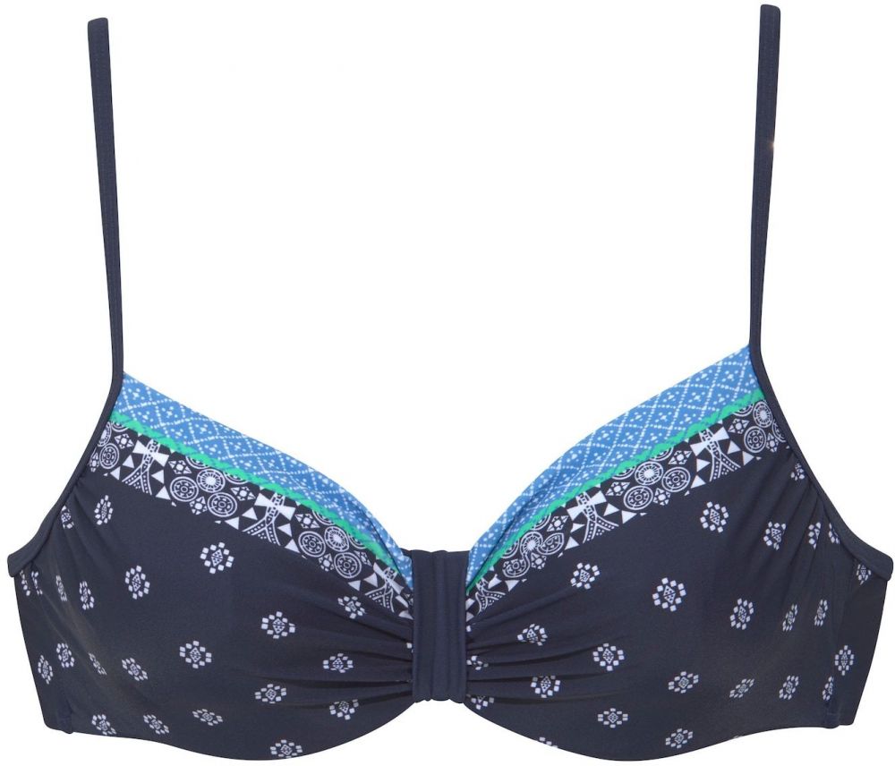LASCANA Bikinový top  modrá / svetlomodrá / biela