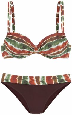JETTE Bikiny  tmavohnedá / kaki / biela