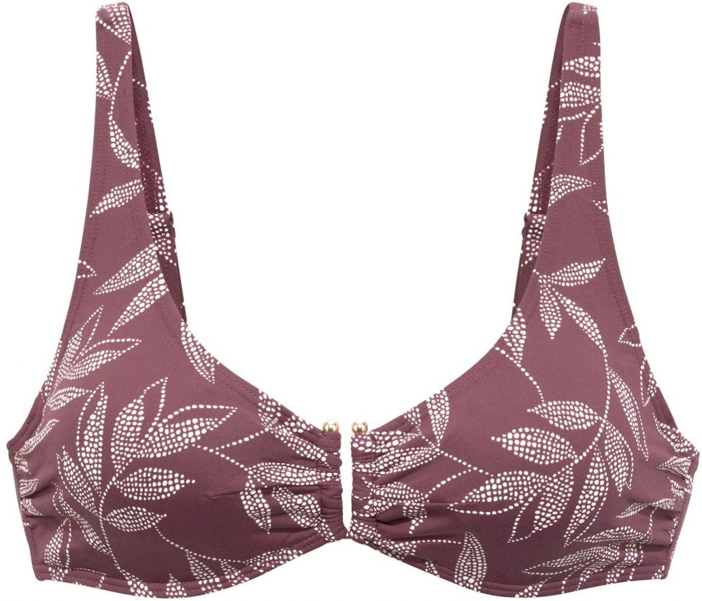 LASCANA Bikinový top  hnedá / biela