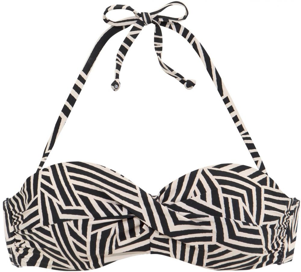 LASCANA Bikinový top  béžová / čierna