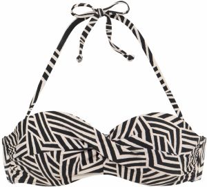 LASCANA Bikinový top  béžová / čierna