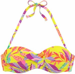 s.Oliver Bikinový top  žltá / zelená melírovaná / fialová / levanduľová / oranžová
