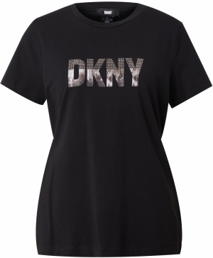 DKNY Tričko  tmavošedá / čierna / šedobiela