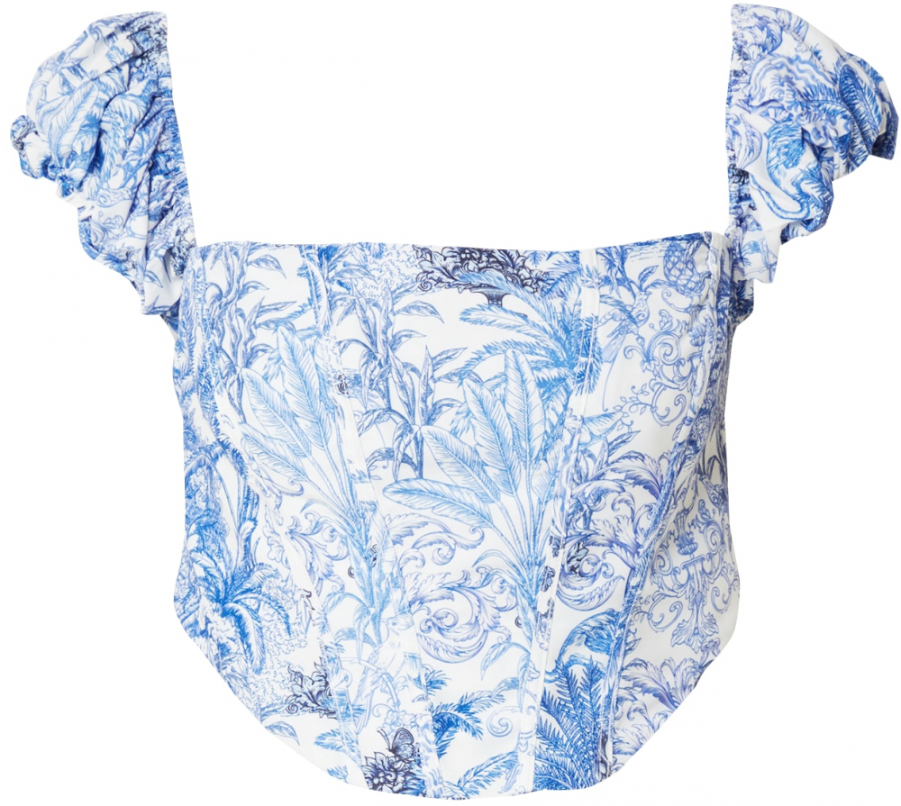 Trendyol Blúzka  modrá / čierna / biela