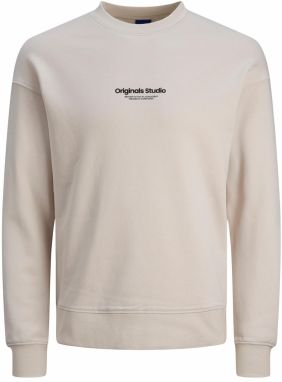 JACK & JONES Mikina 'JORVesterbro'  béžová / čierna