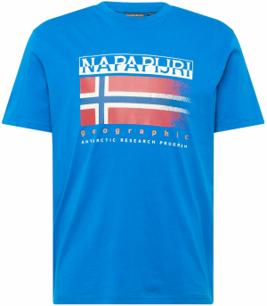 NAPAPIJRI Tričko 'S-KREIS'  azúrová / tmavooranžová / jasne červená / biela