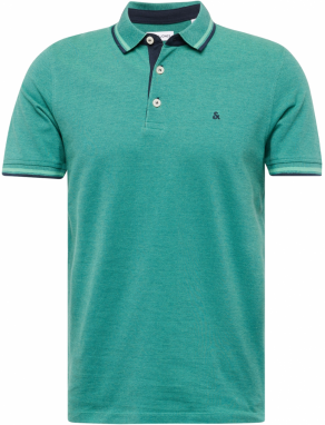 JACK & JONES Tričko 'JJEPaulos'  námornícka modrá / nefritová / biela